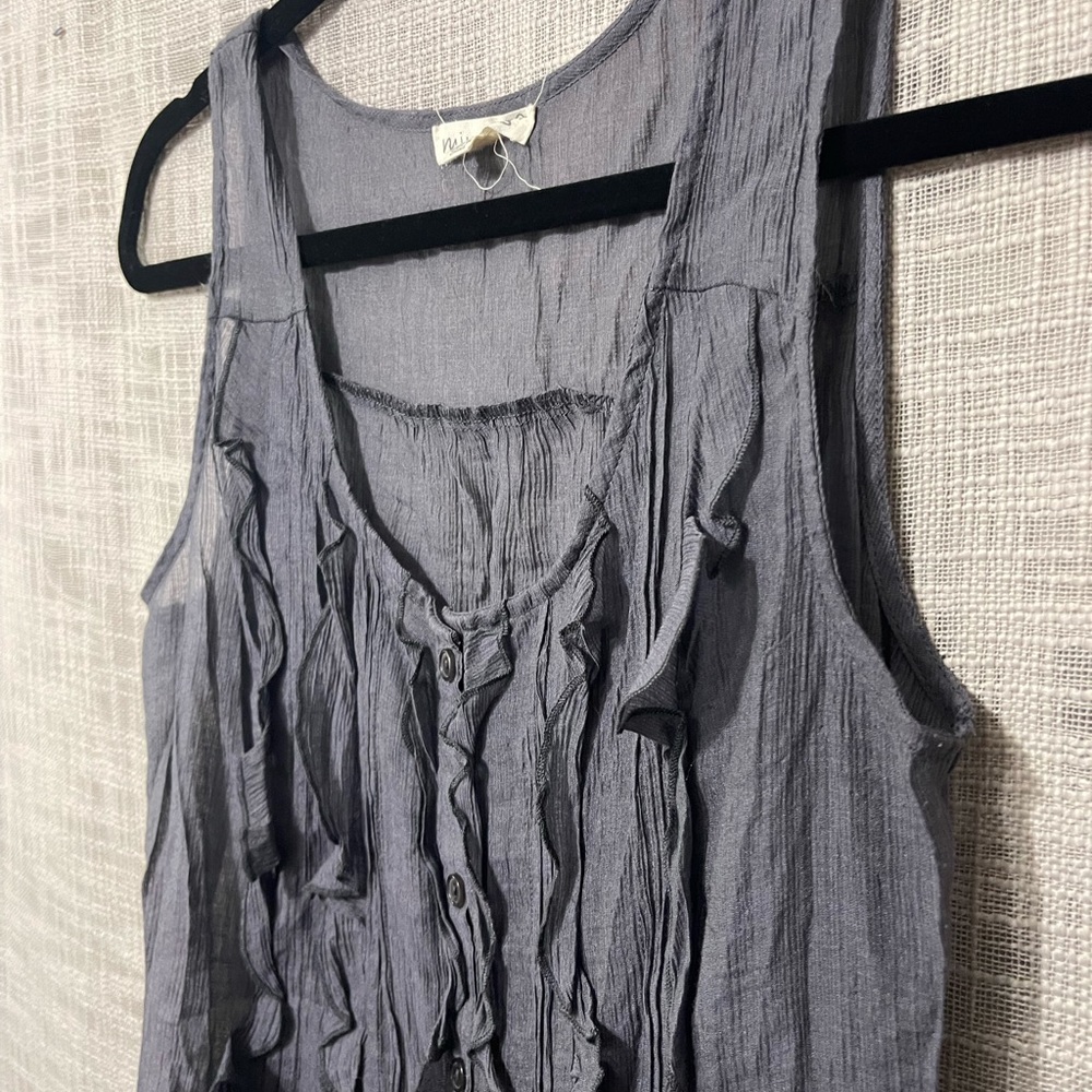 Ruffle front tank, bohemian style tank - Picture 3 of 10